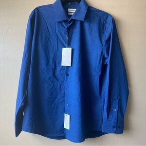 Lucky Brand Slim Fit Long Sleeve Button Up Geometrical Print Shirt Size L NEW